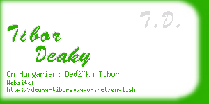 tibor deaky business card